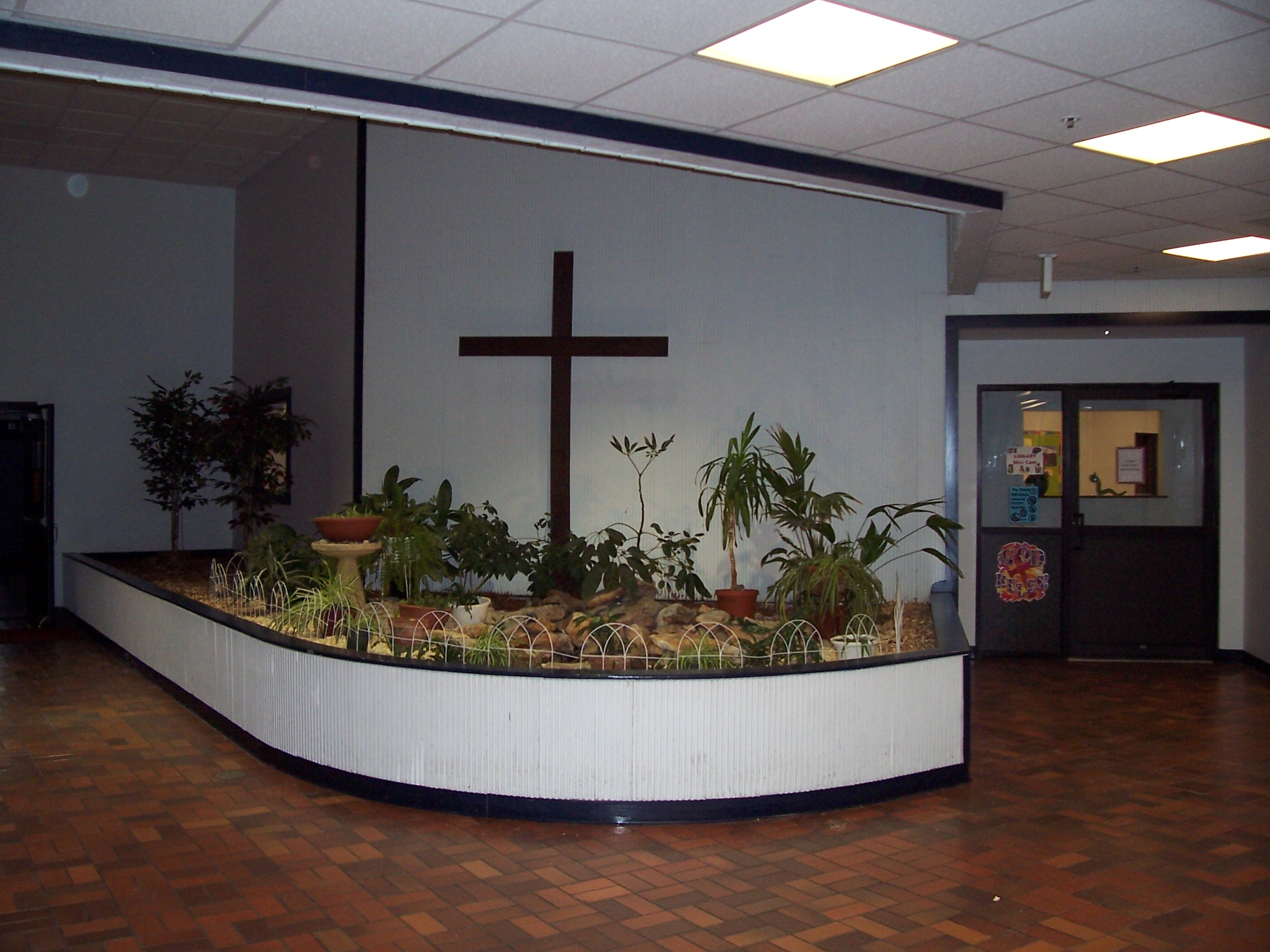 Historical photograph of the Grace Christian School foyer
