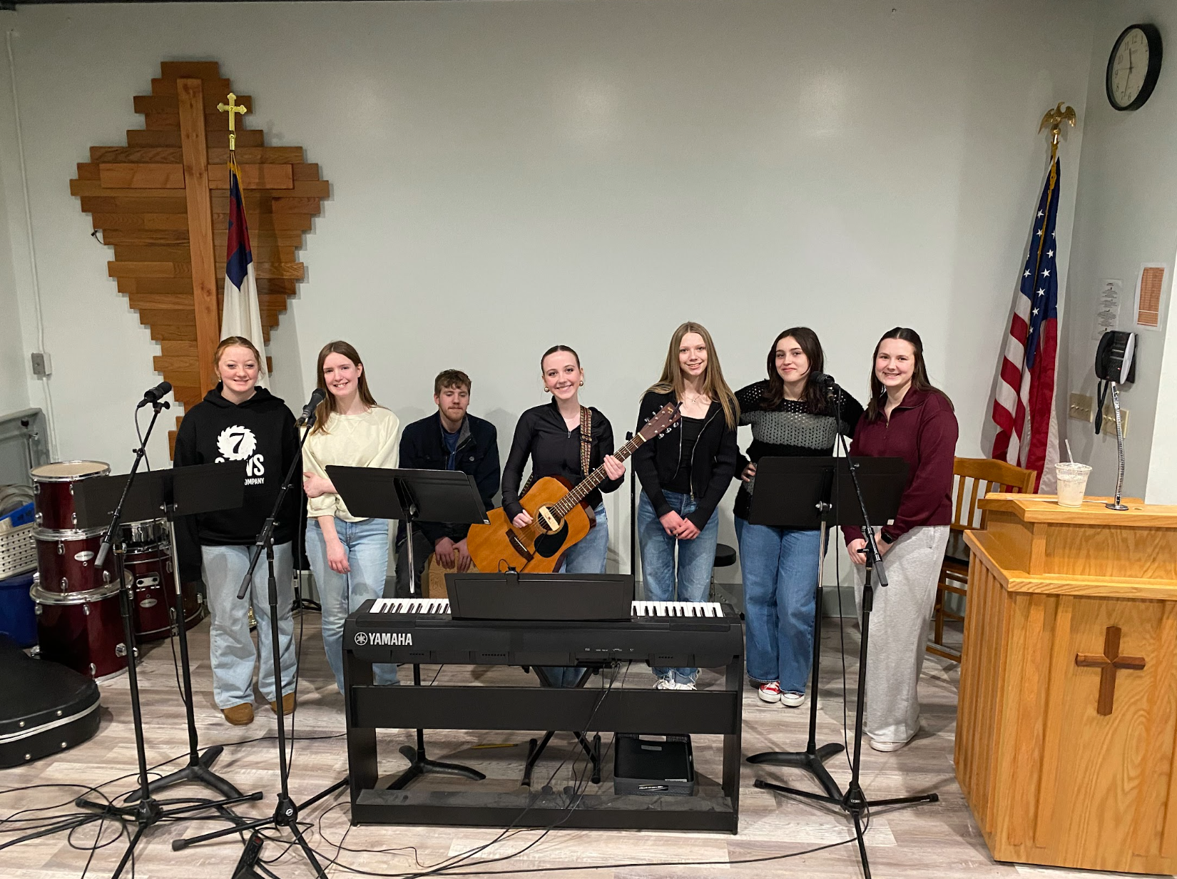 Grace students participating in a musical performance