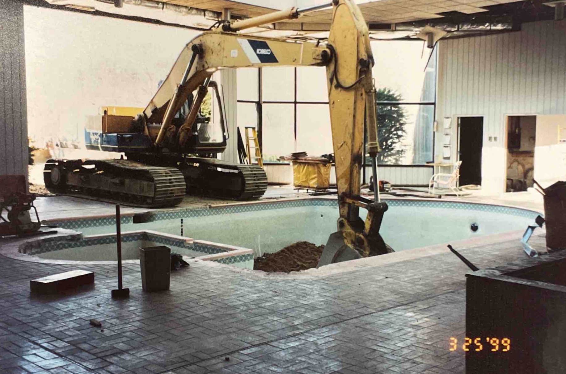 Former hotel swimming pool before its conversion into the Grace Christian School gymnasium