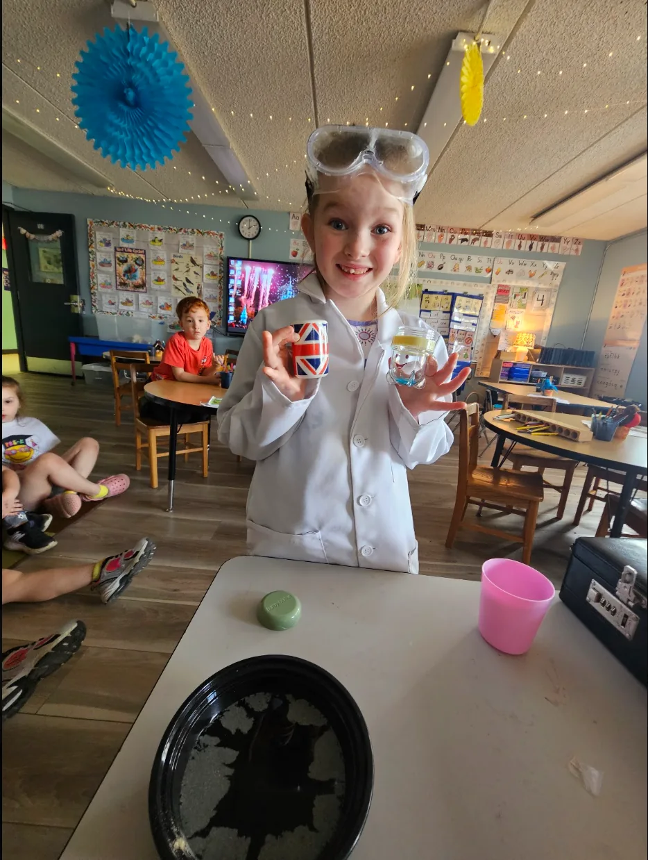 Grace Christian School students participating in classroom learning