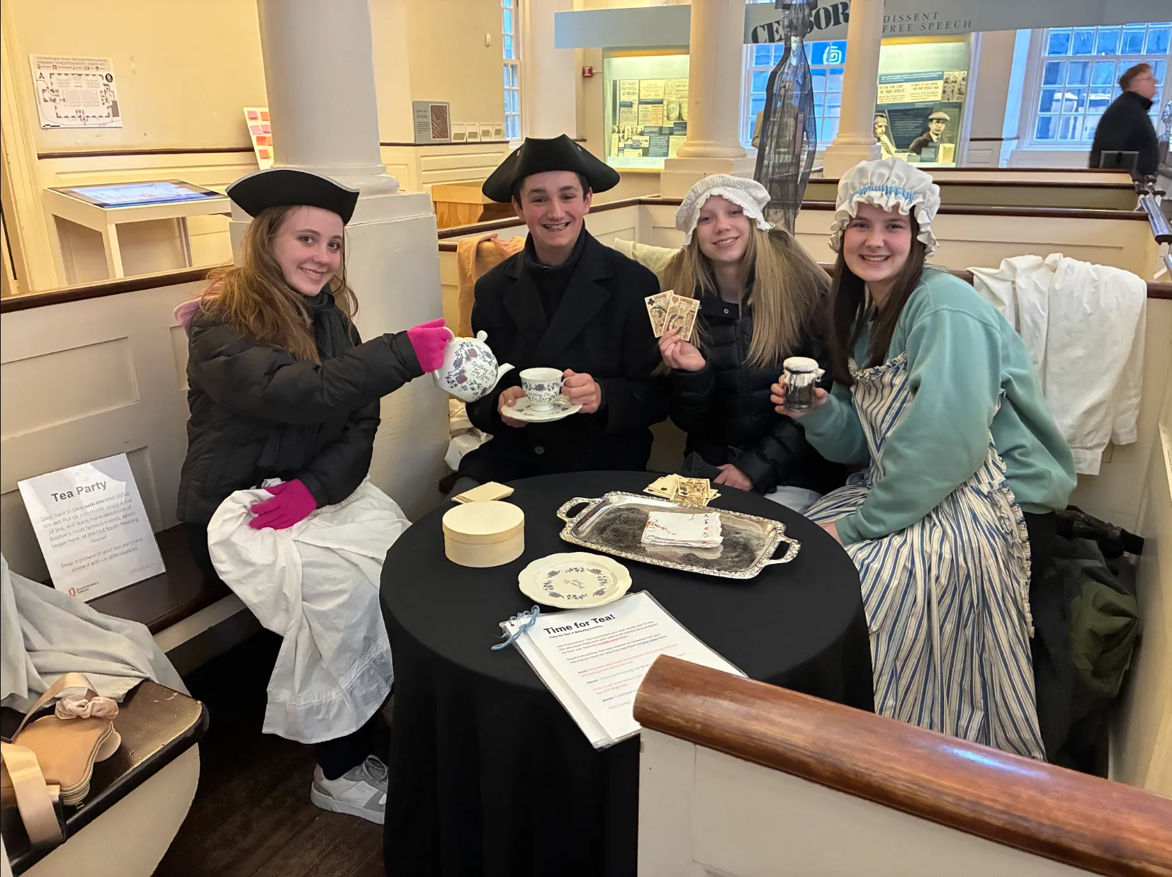 Grace Christian School students participating in a historical learning experience