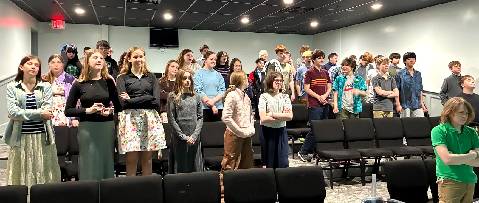 Grace Christian School students gathered together for chapel