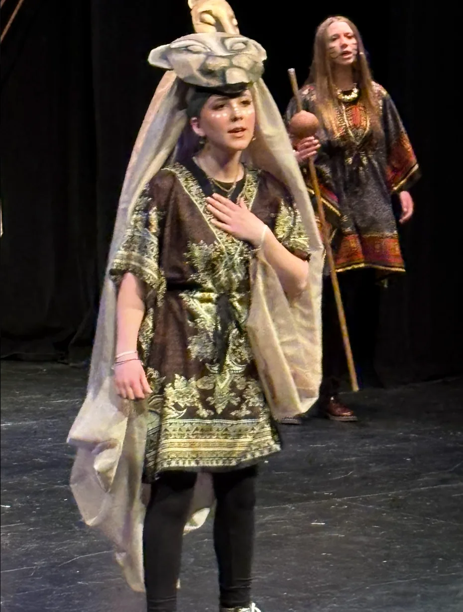 Grace Christian School student performing in a theatrical production