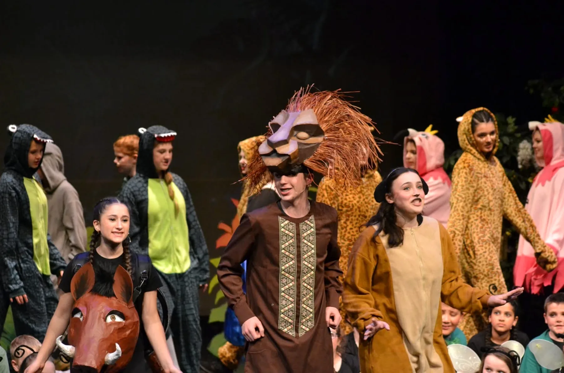 Grace Christian School students participating in a theatrical production